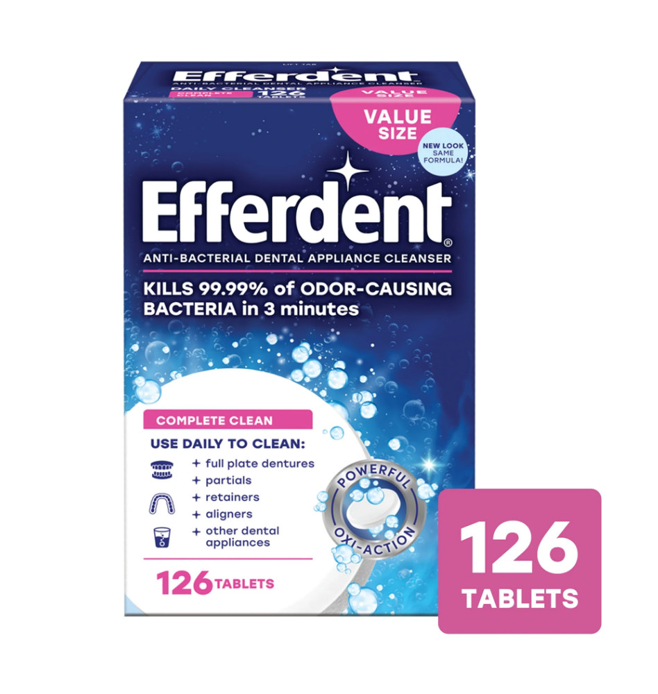 Retainer & Denture Cleaner Tablets – Complete Clean Formula | 126 Count | Fresh