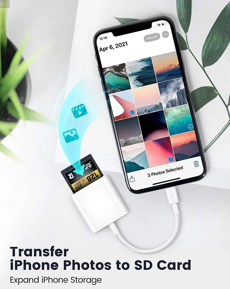 Apple Mfi Certified Lightning to SD Card Camera Reader for Iphone Ipad, Memory
