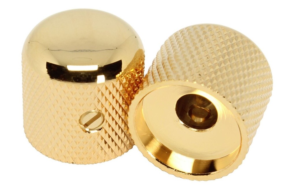 (3) GOTOH Metal Dome Knobs for 1/4" pots GOLD