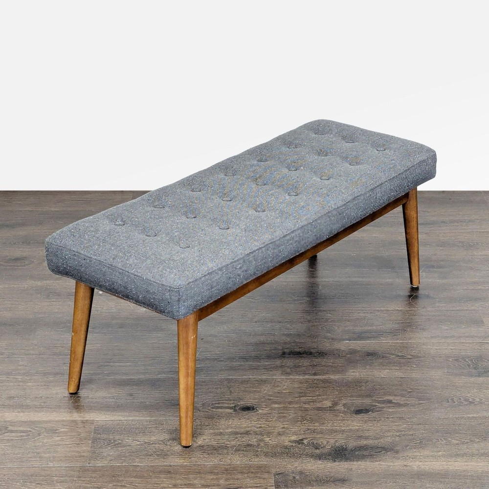 West Elm Button Tufted Mid-Century Bench