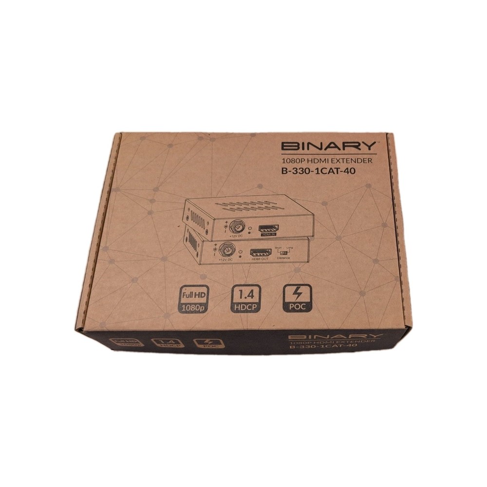 Binary B-330-1CAT-40 - 1080P HDMI Extender - FREE SHIPPING