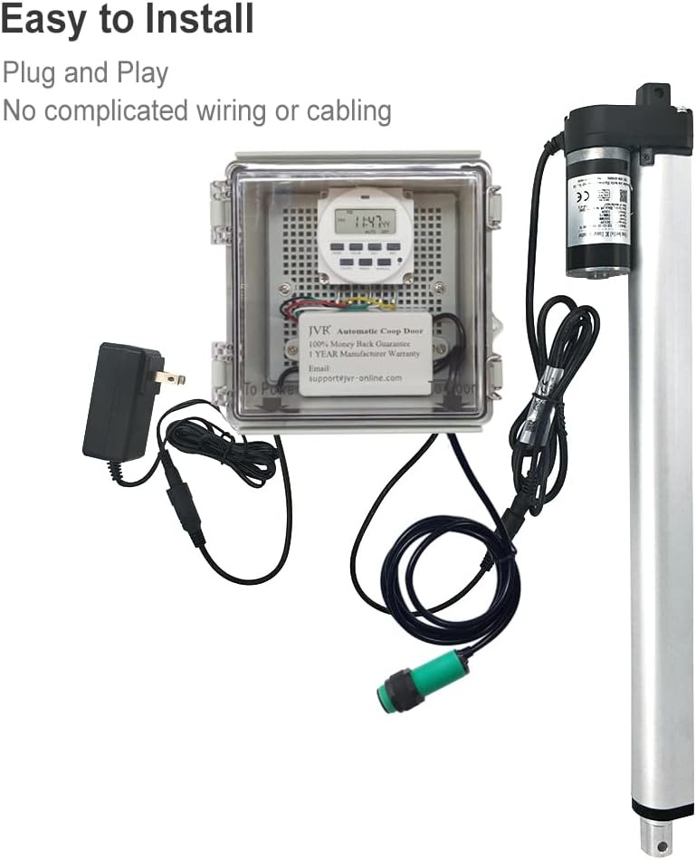 JVR Automatic Chicken Coop Door Opener with Timer, Programmable, Small Size
