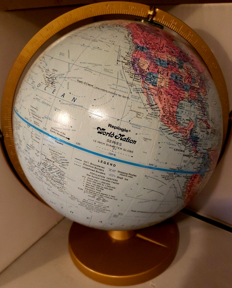 Replogle World Nation Rotating Globe  12" Diameter Tiltable Terrence Donovan