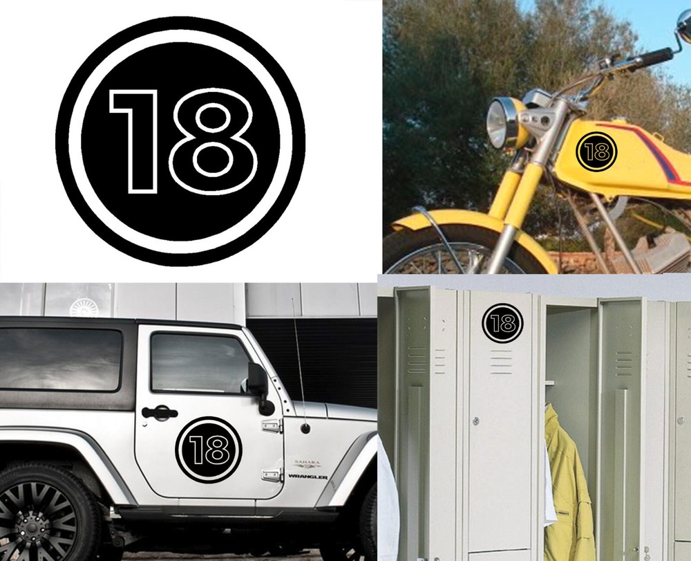 Number 18, Sticker Vinyl Version v02