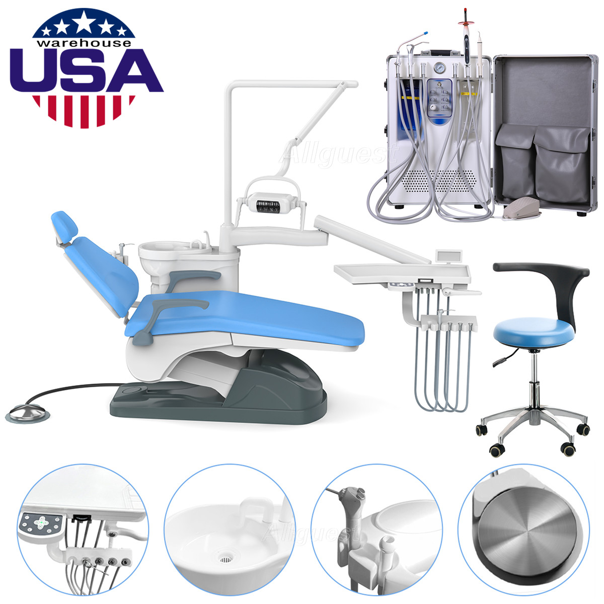 Silla de unidad dental control informático/unidad de entrega móvil portátil USA