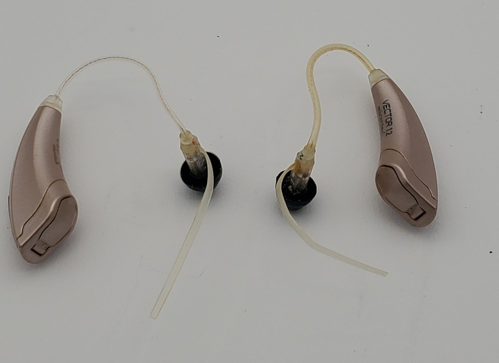 MICROTECH Hearing Aids Vector 12 BTE Pair Right & Left UNTESTED