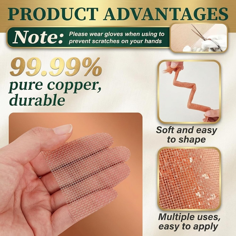 Easily Customizable 40 Mesh Copper Screen - 48" x 10' for Various Applications