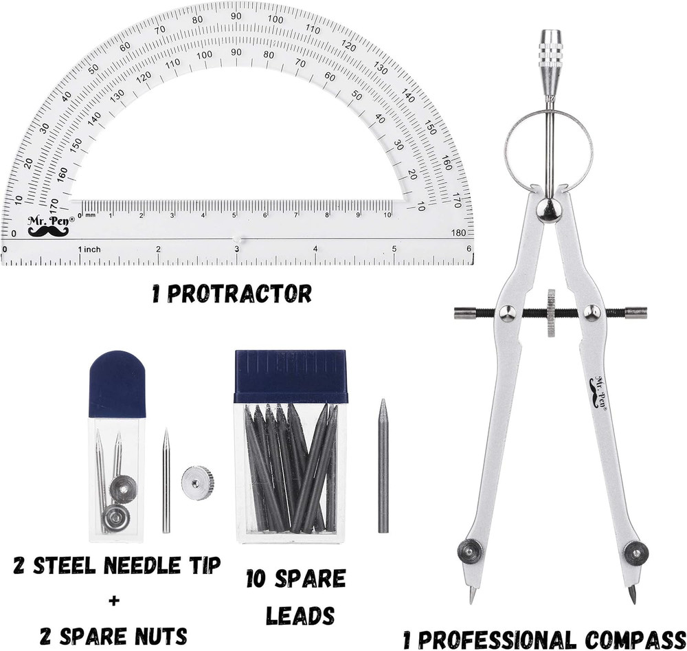 Mr. Pen- Protractor and Compass Set, Compass Protractor Set, Protractor, Compass