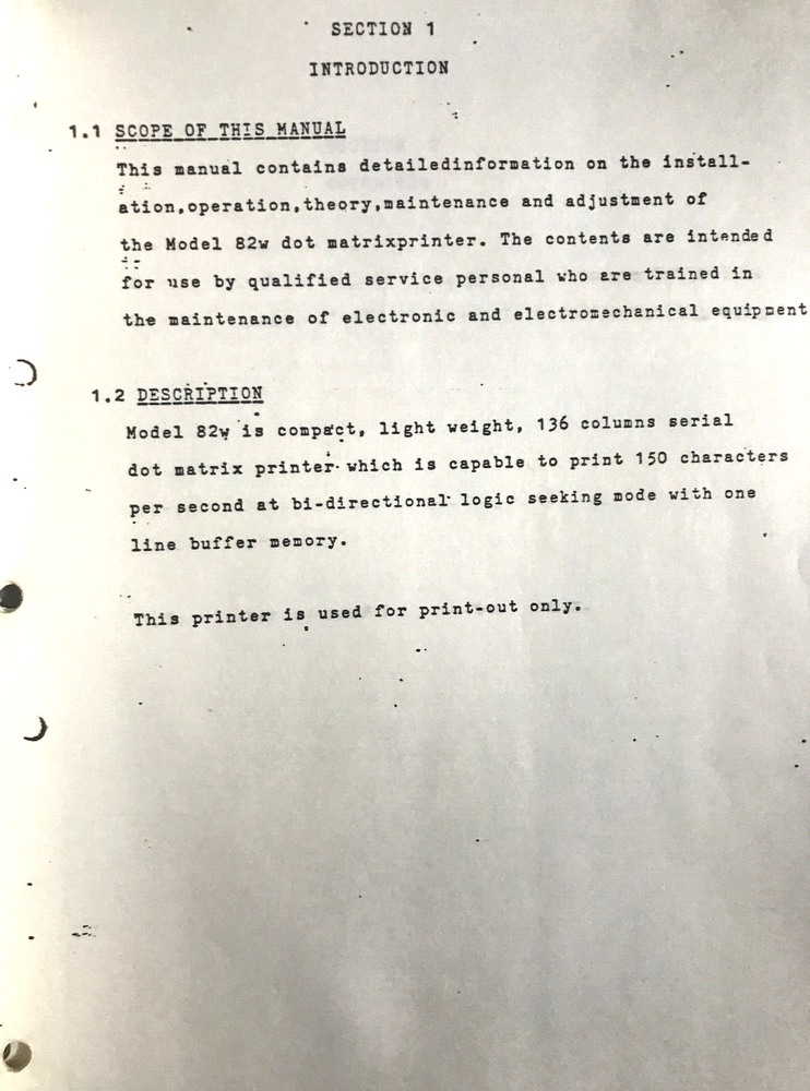 CBM Bi-Directional Printer Technical Manual Model 8023P 1979 Commodore Rare