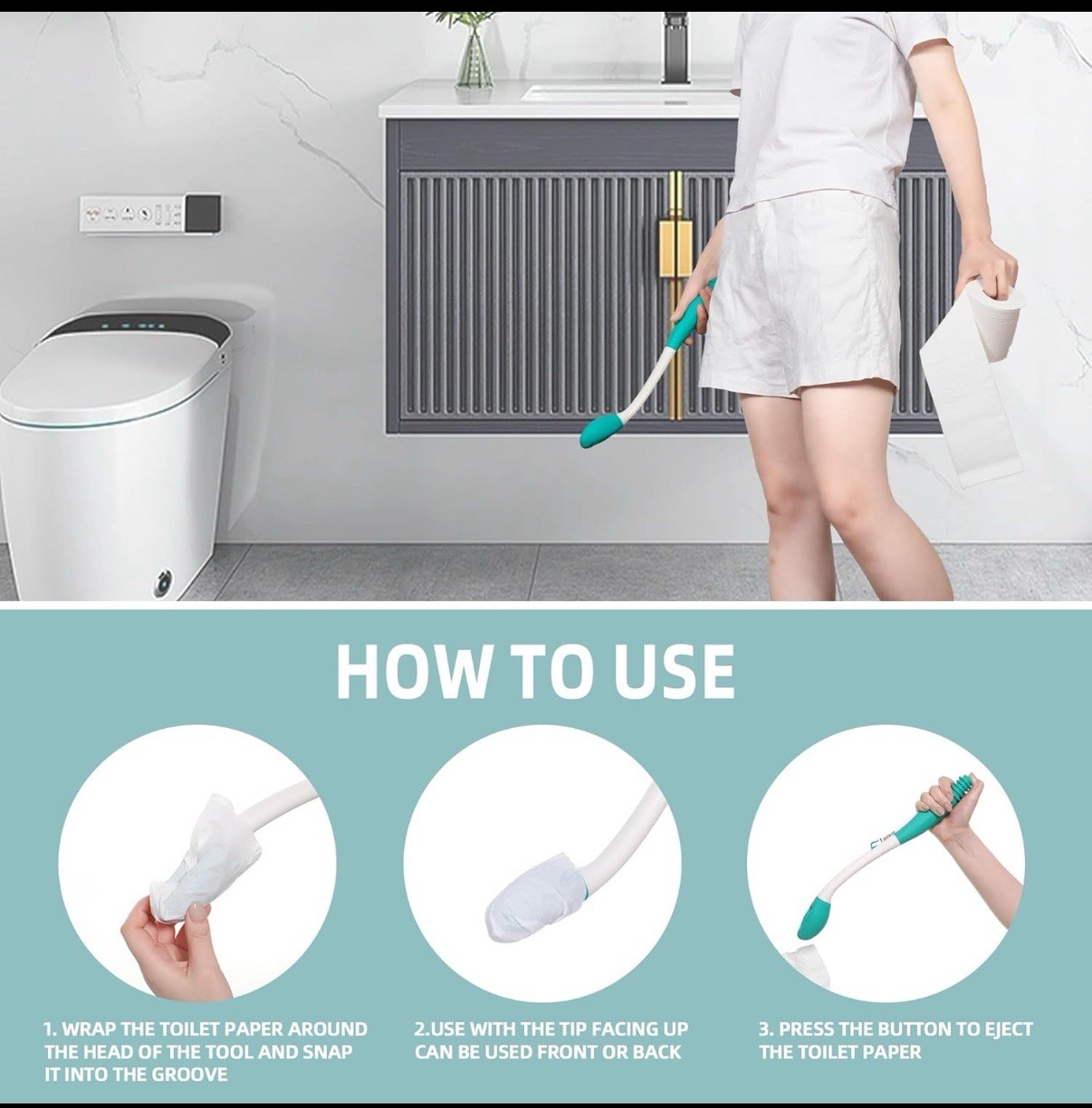 2 Packs 2 套 Long Reach Comfort Toilet Wiping Aids Tools - Self Assist Bathroom