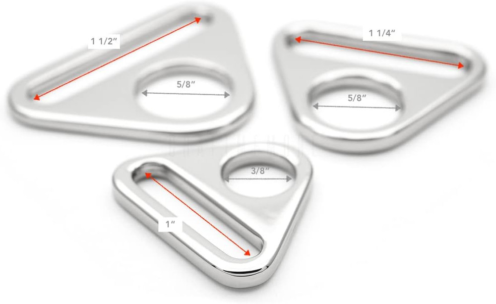 4Pcs Triangle Ring Adjusters D-Rings Adjustment Buckle for Sewing Bag Strap Webb