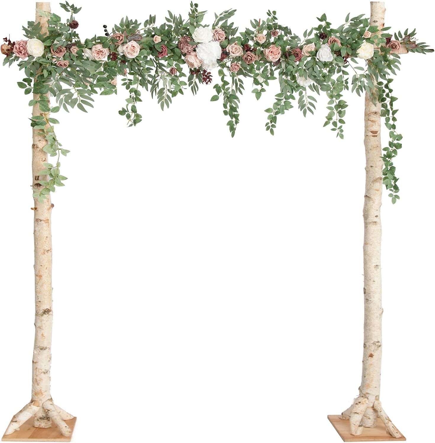 6.5FT Backdrop Floral Garland Spring Artificial Wedding Arch Flowers Pink Decor