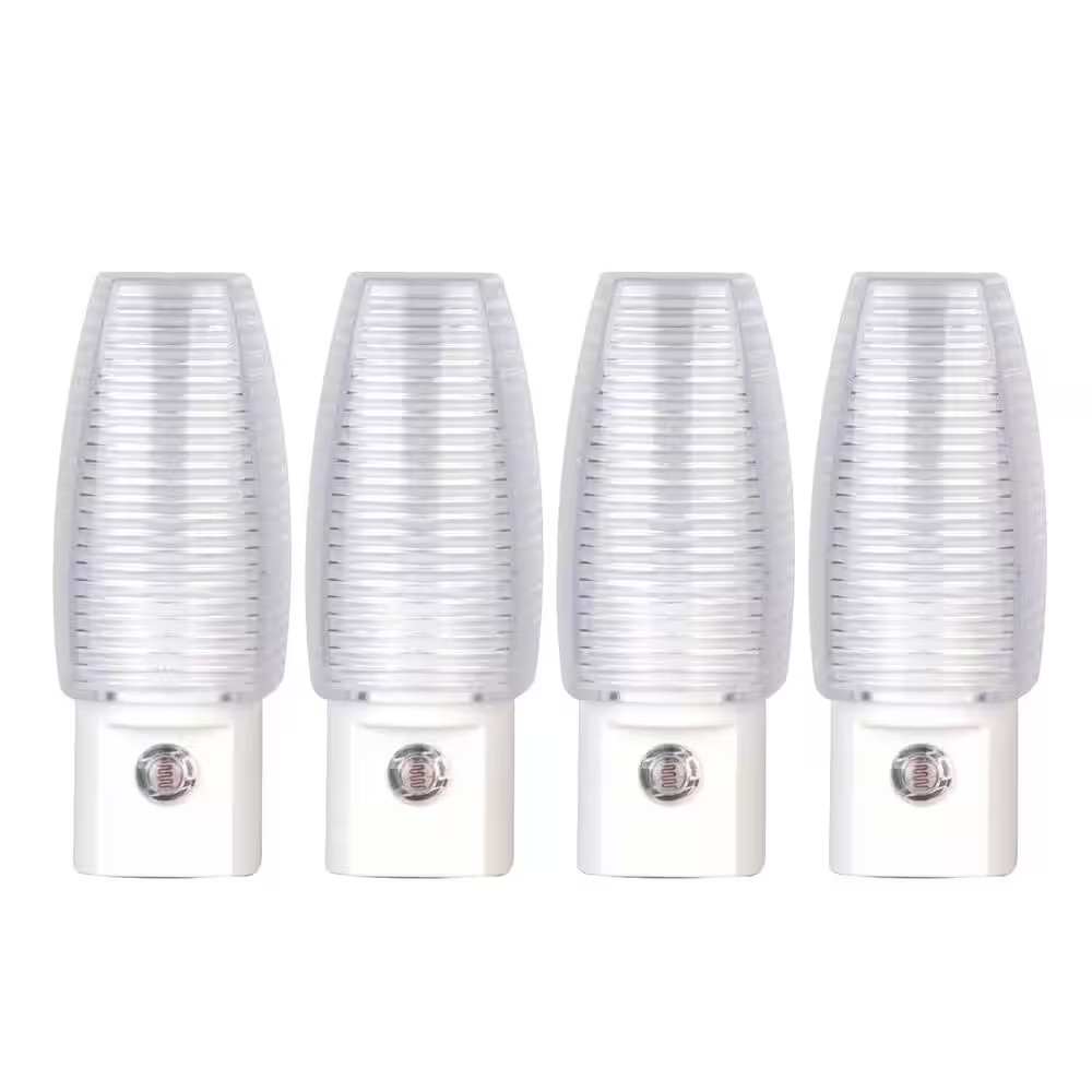 New 4 Pack White Automatic Sensor LED Night Lights - Standard USA PLUG