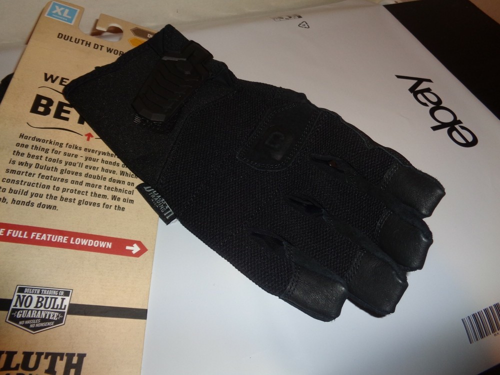 DULUTH DT WORK GLOVES LEATHER NEW BLACK