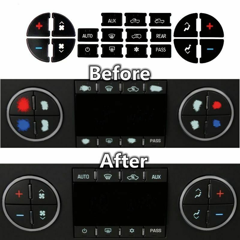 For 2007-2013 CHEVROLET AVALANCHE AC BUTTON DECALS GM CLIMATE CONTROL REPAIR SET