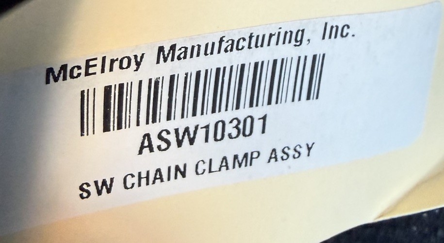 Sw chain clamp assy ASW10301 McElroy