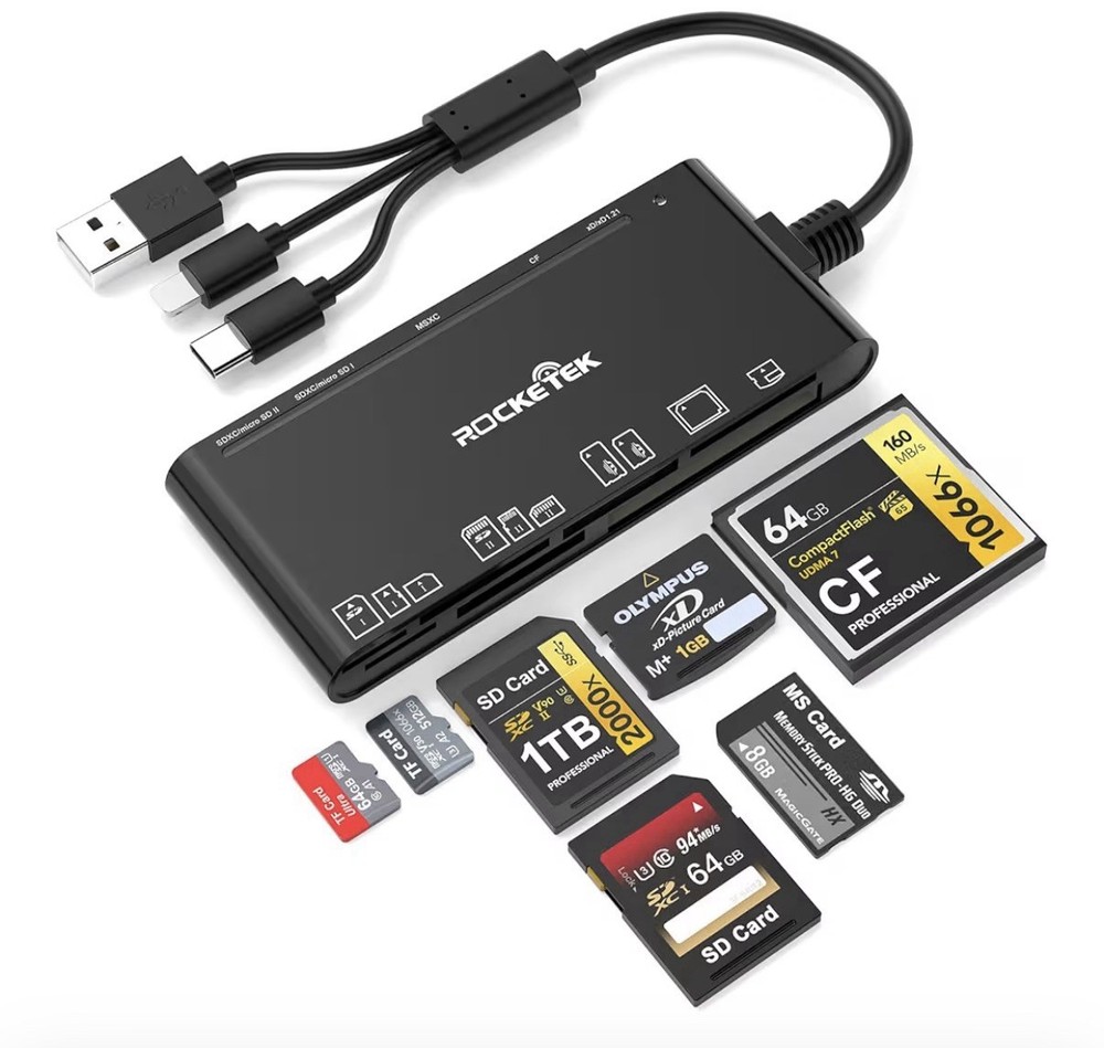 Memory Stick Pro Duo Adapter for iPhone/USB C/PC - SD/TF