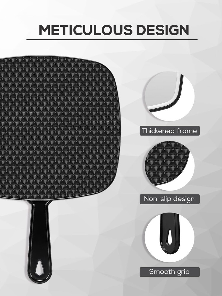 Extra Large Handheld Mirror,Hand Salon Mirror with Handle-12.4" x 9"