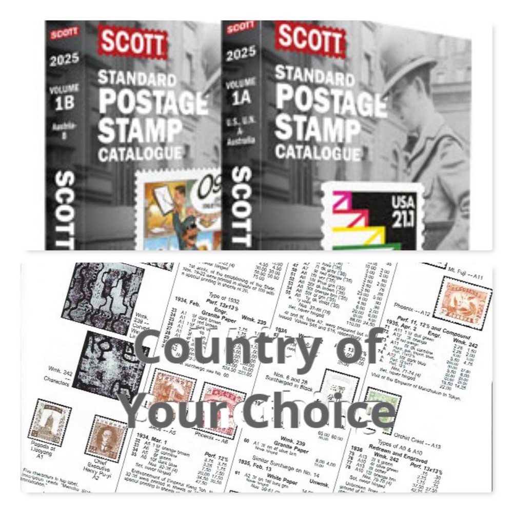 Country Pages from 2025 Scott Standard Postage Stamp Catalog 1A-1B FREE US SHIP