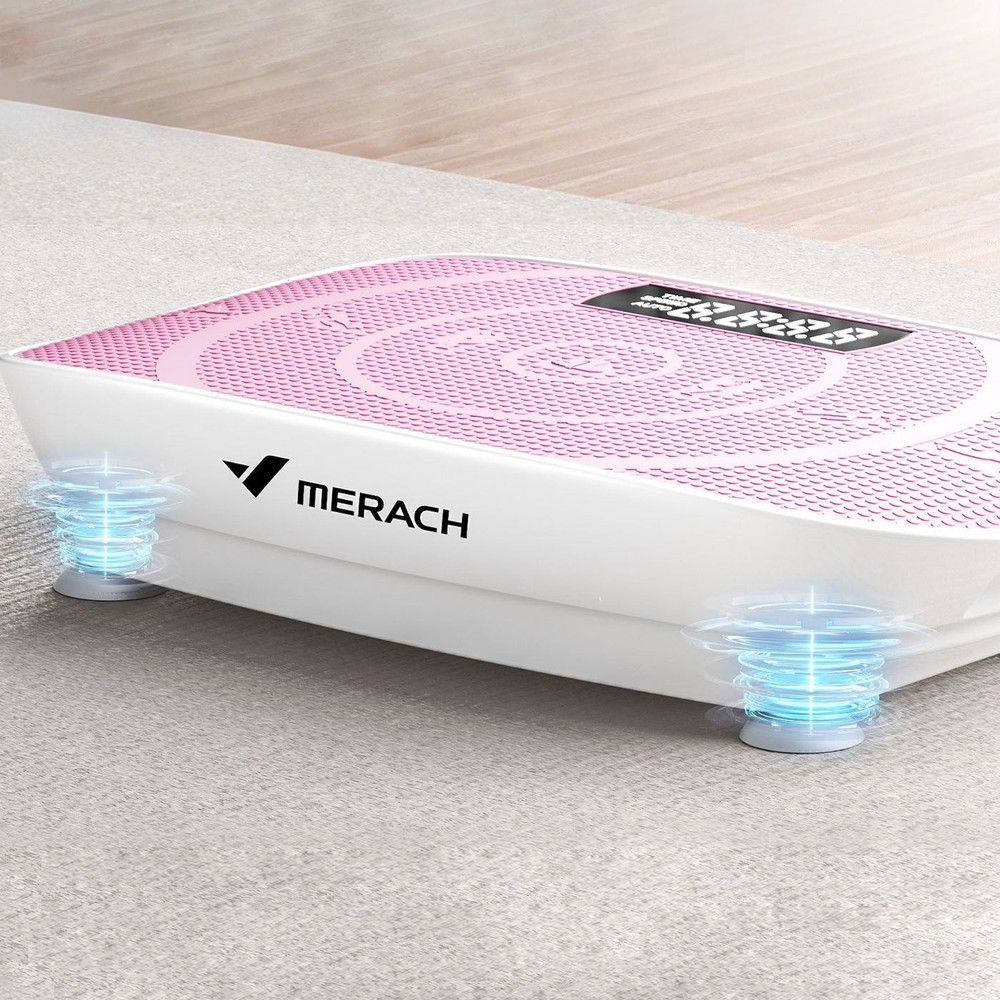MERACH Mini Vibration Plate Exercise Machine Pink w/ Bands Remote Not Working