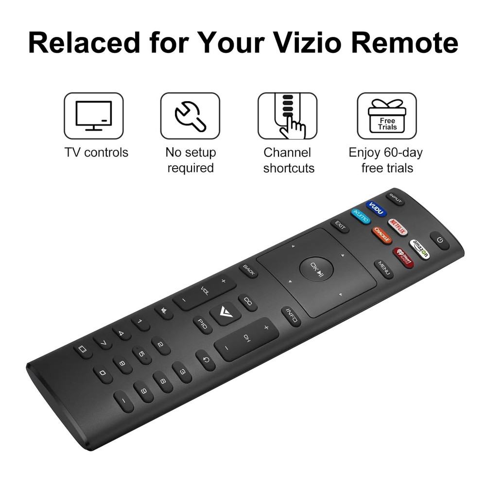 Remote for Vizio Smart TV Remote, 2-Pack Universal Replacement Control Black