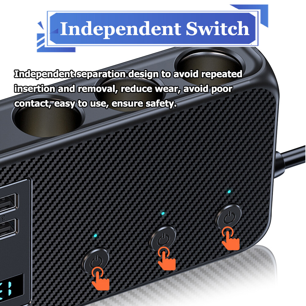 Multi Car Cigarette Lighter Socket USB Plug Fast Charger Power Adapter Splitter