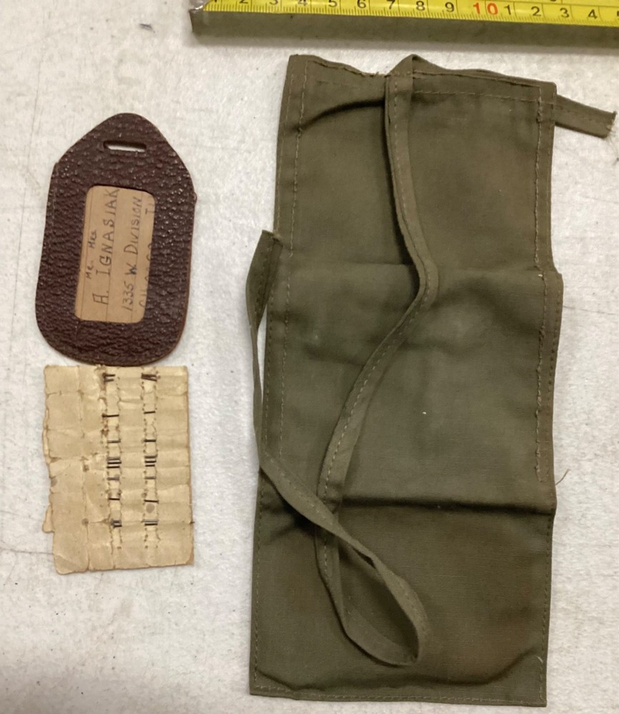 WWII Sewing Kit US Soldier Some Original Contents Drawstring Apron