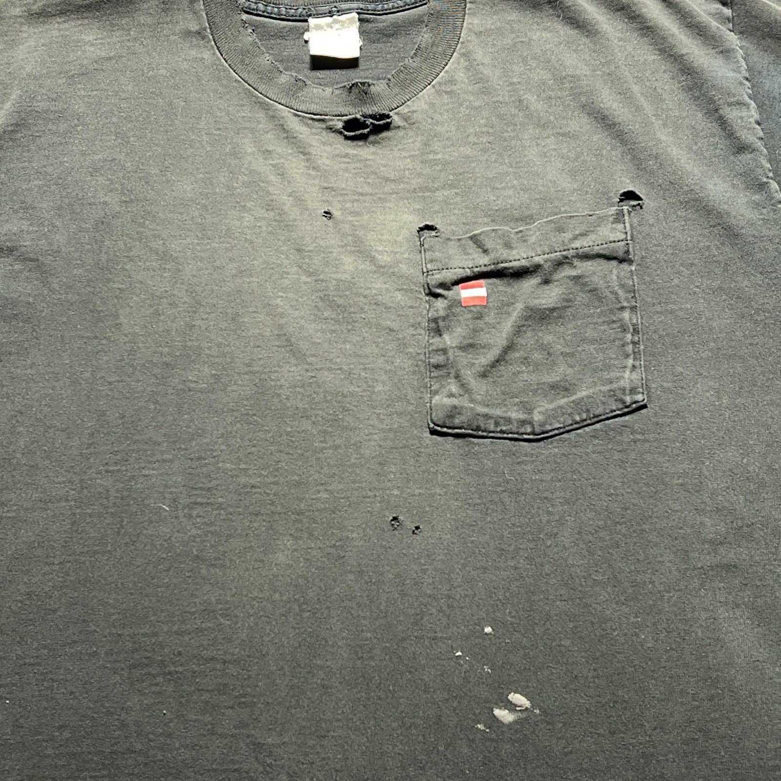 VTG Winston Racing Shirt Mens XL Black Thrashed Faded USA Made Single Stitch 90s