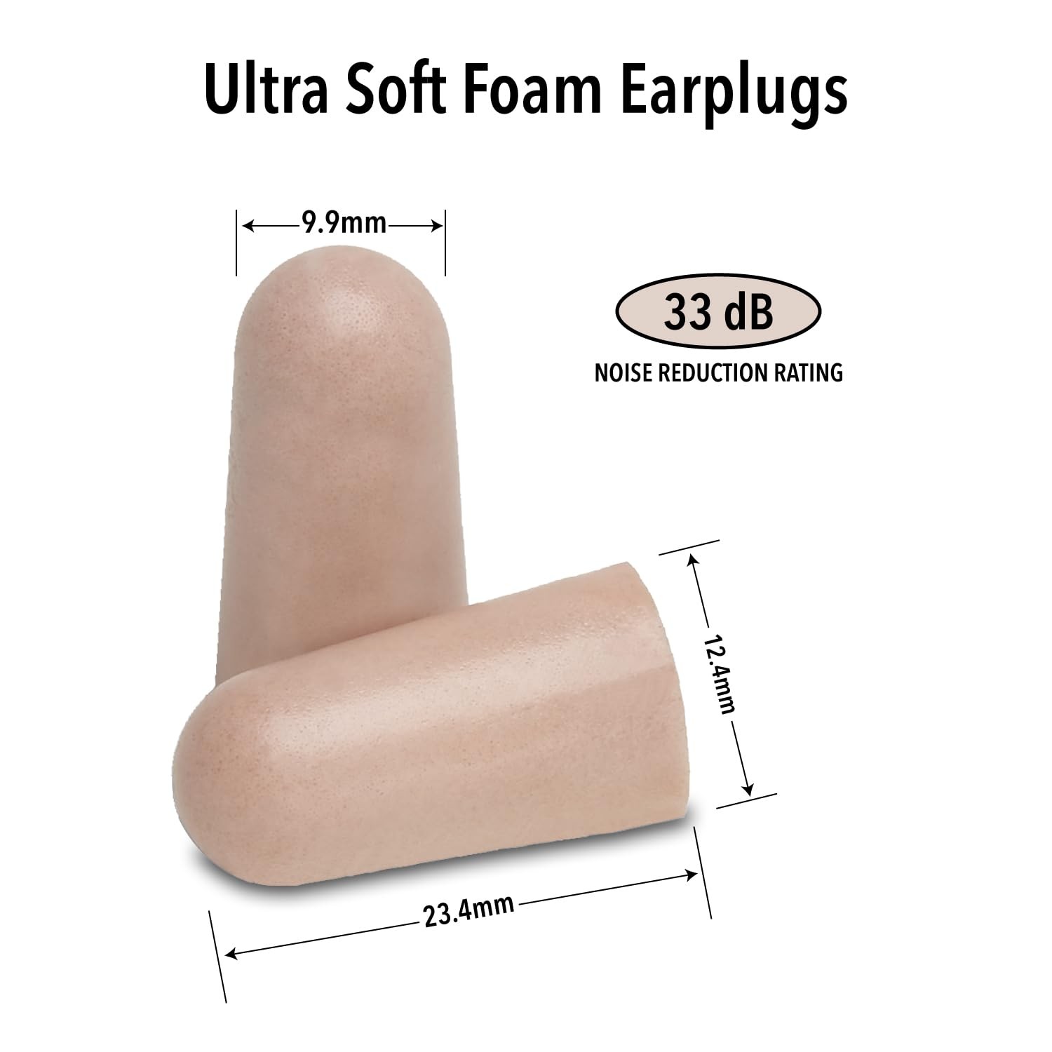 Mack's Ultra Soft Foam Earplugs, 50 Pair - 33dB 50 pair (Pack of 1), Beige