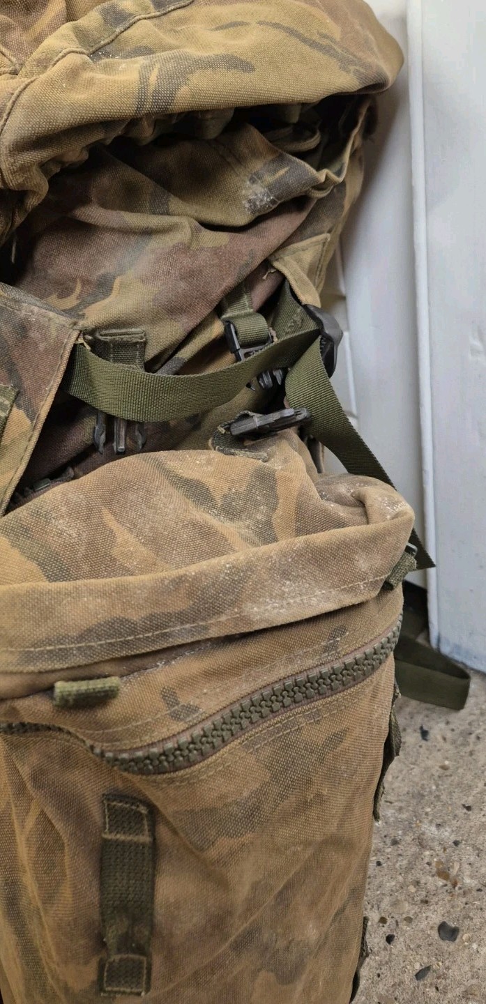GENUINE BRITISH ARMY BERGEN RUCKSACK DPM LONG BACK 120L SIDE POUCHES + YOKE