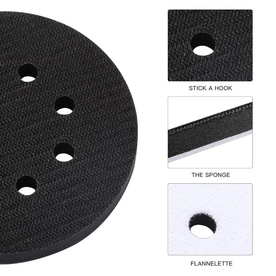 6pc 5" 8 Holes Interface Pads Orbital Sander Sanding Foam Pad Hook Loop Buffer