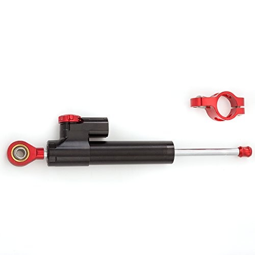 Motorcycle Adjustable Universal Steering Damper Stabilizer Control black+red