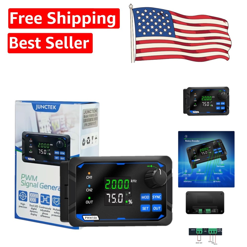 PWM Frequency Function Generator with Adjustable Duty Cycle and Phase Control