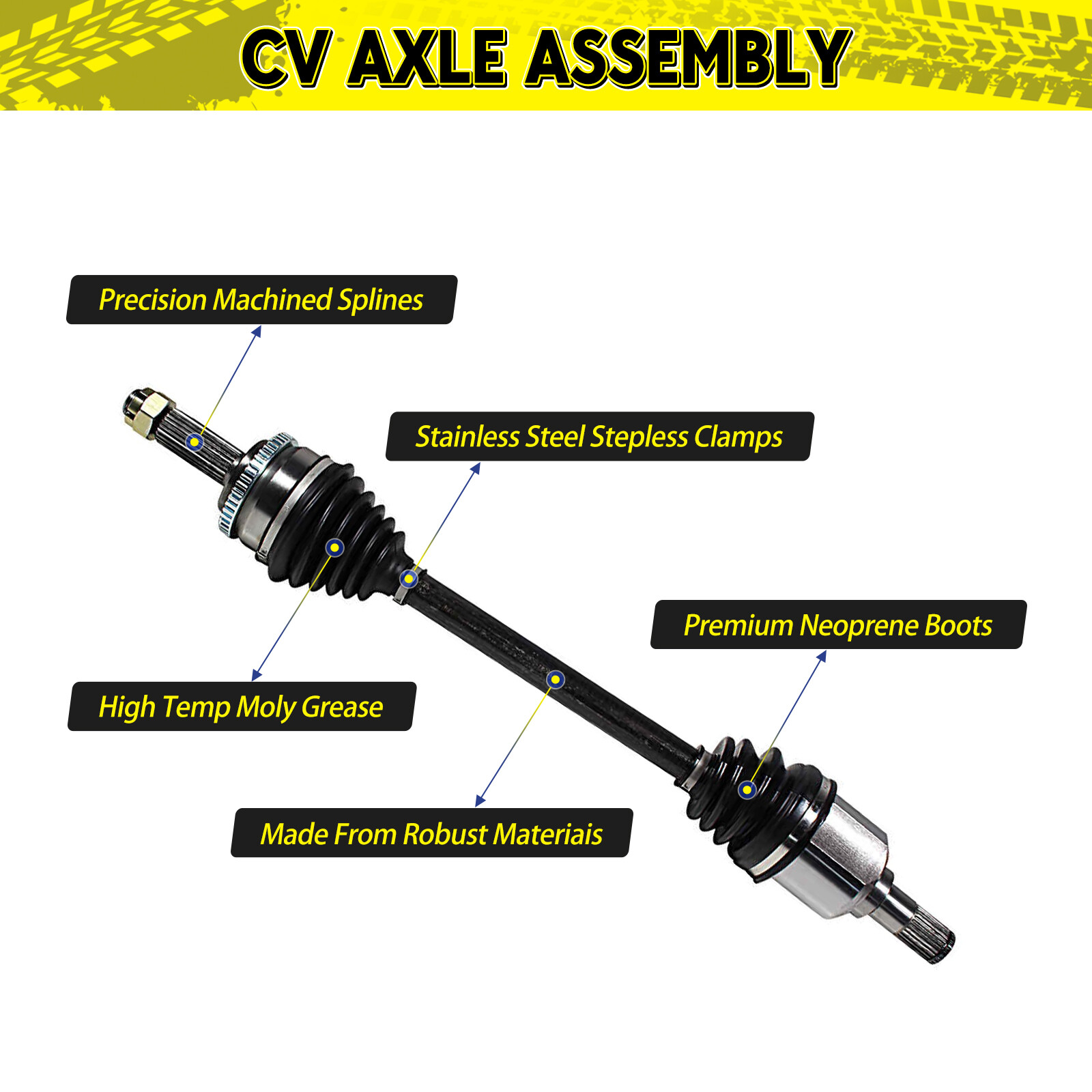 Front Pair CV Axle Joint Shaft Assembly for Honda Civic Auto CVT Trans 2016-2021