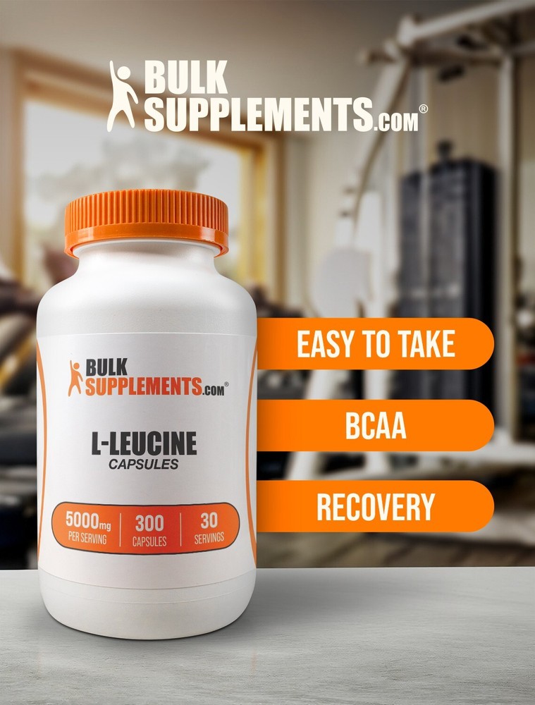 BulkSupplements L-Leucine 300 Capsules - 5000 mg Per Serving