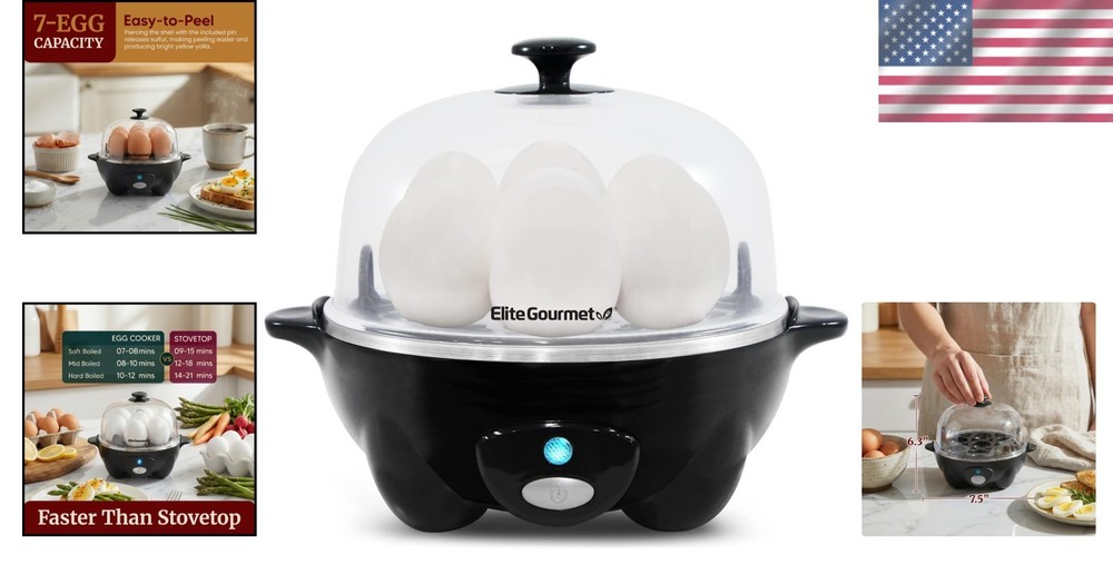 Versatile Egg Cooker - Make 7 Soft, Medium, Hard Boiled Eggs, Omelets & More