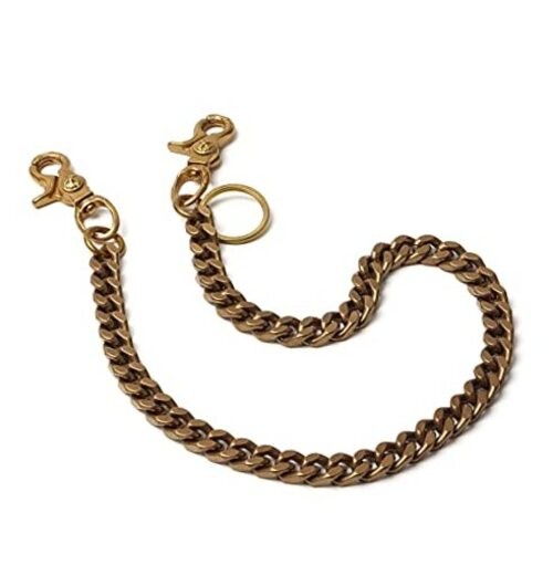 Ruth&Boaz Solid Brass Square Chain Biker 13" Square Chain-retro Snap Hook