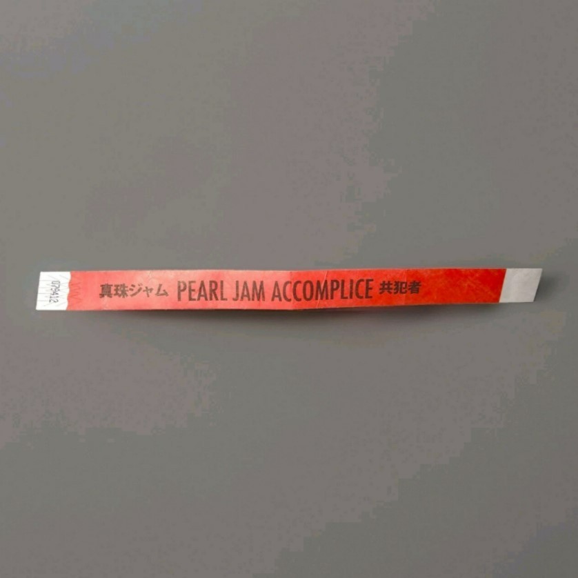 Pearl Jam Wristband 真珠ジャム PEARL JAM ACCOMPLICE 共犯者 Unused Red Ten Club Vedder