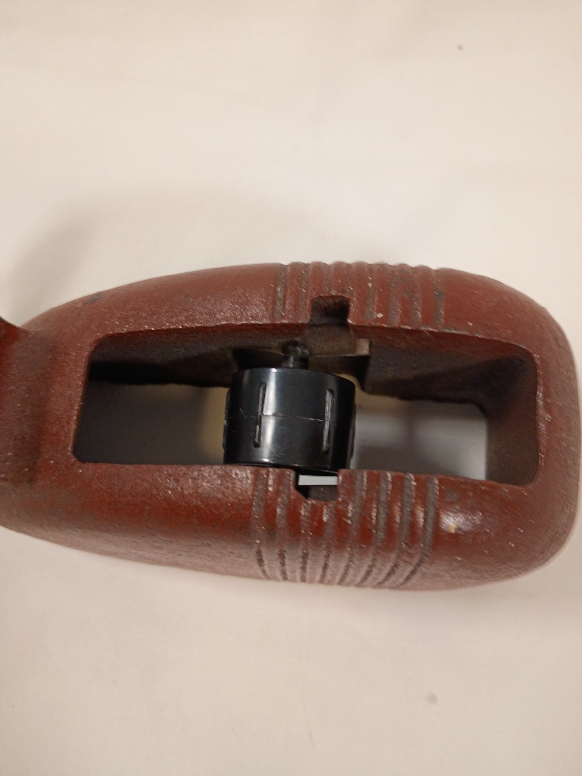 Vintage Art Deco Cast Iron Tape Dispenser Whale Tail Streamline Industrial Heavy