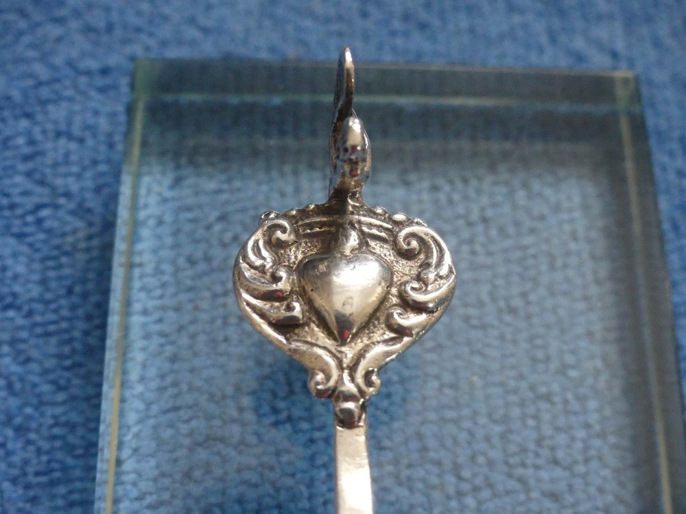 18th Century Dutch Silver Caddy Spoon Crowned Leopard Head