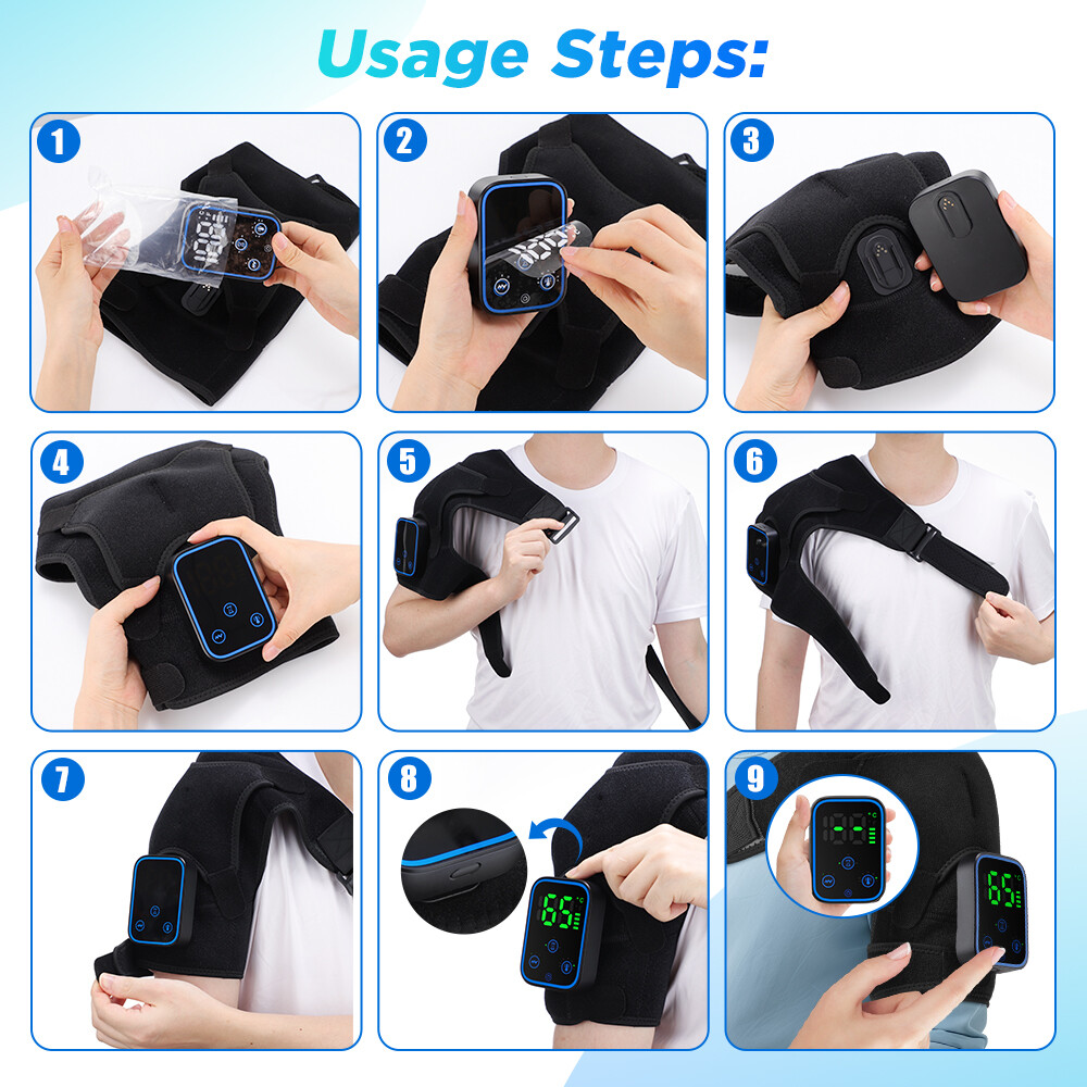 Heating Vibration Shoulder Massager APP Control for Rotator Cuff Frozen Shoulder