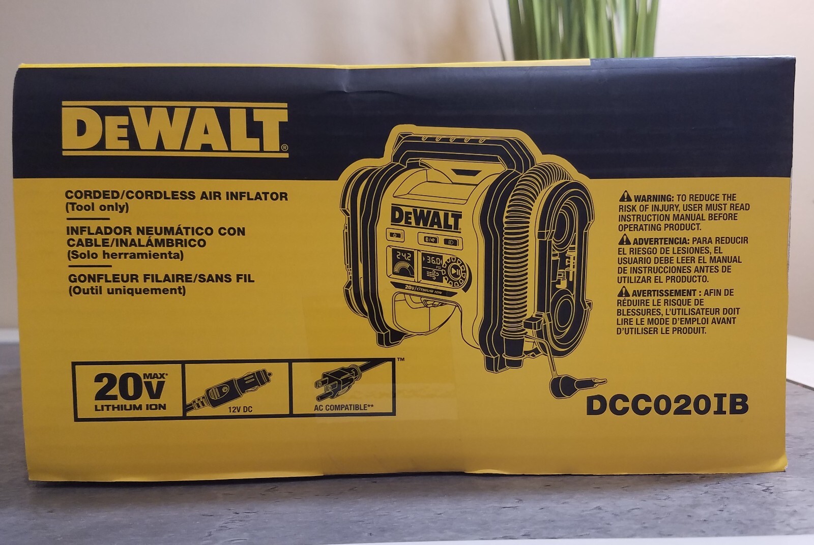 DeWALT DCC020IB 20V High-Pressure Corded Cordless Air Inflator NEW