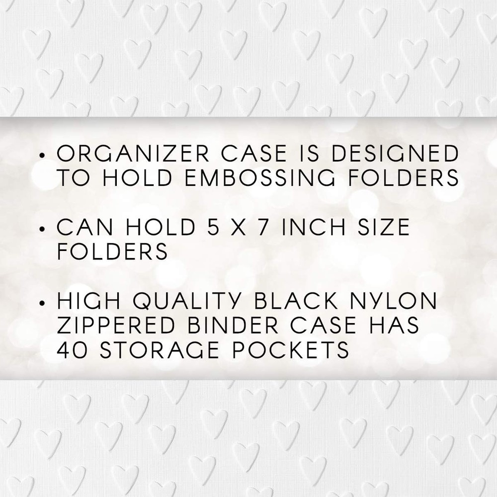 Embossing Folder Storage Case, Black Nylon Zipper Binder