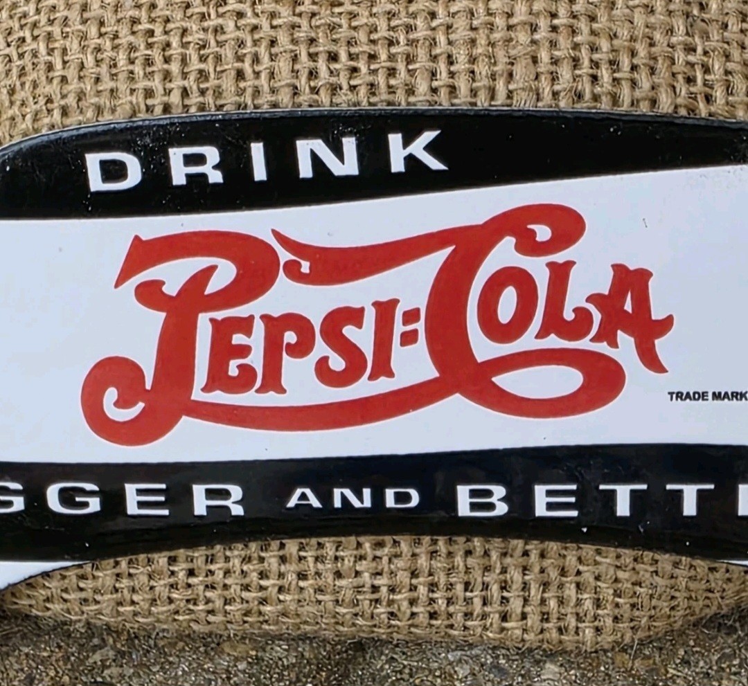 VINTAGE DRINK PEPSI COLA LICENSE PLATE TOPPER 11" X 5".