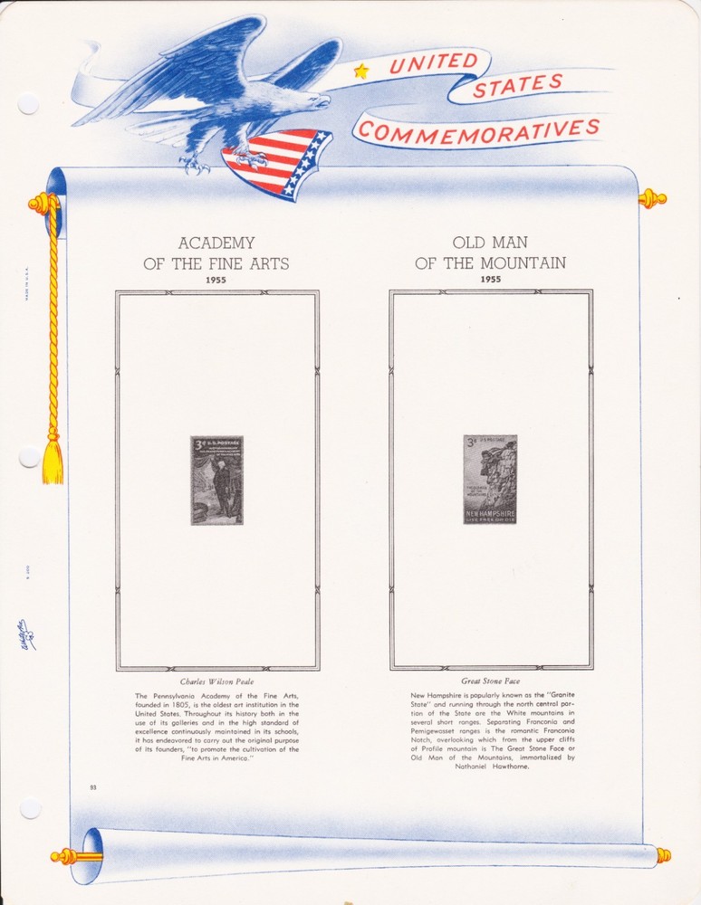 USA White Ace 1950-55 20 Pages Commemorative Blocks of 4 Lightly Used