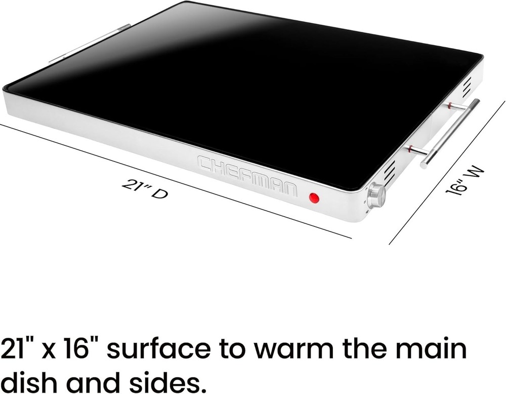 21" Electric Warming Tray - Adjustable Temp Control