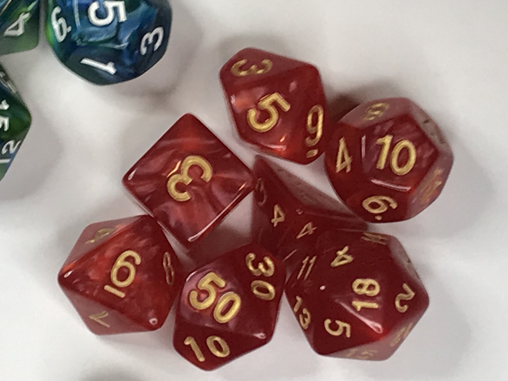 dice lot 5 beautiful polyhedral sets, gaming dice