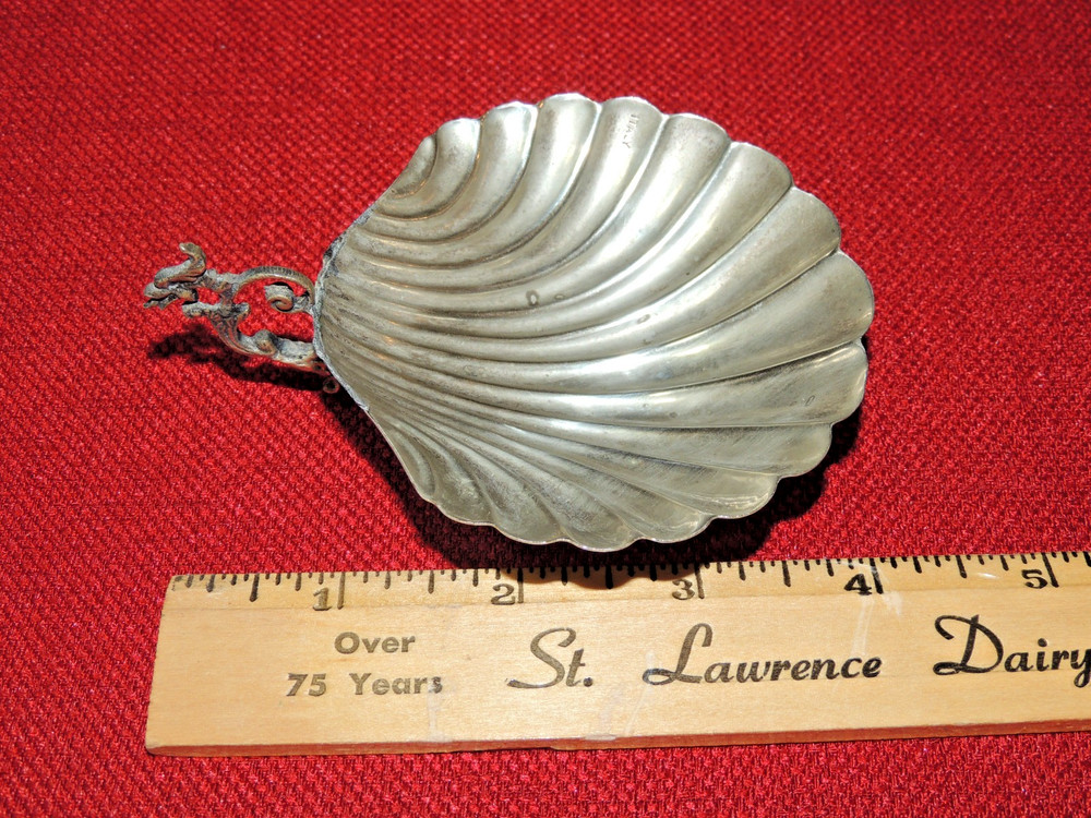 Vintage Clam Shell Footed Candy Nut, Keys Trinket Dish w/ Dragon Handle - Unique