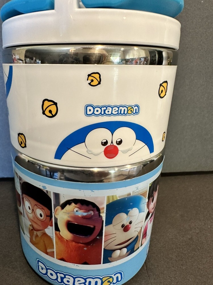 Doraemon Insulated Lunch Soup Jar Container 7”T