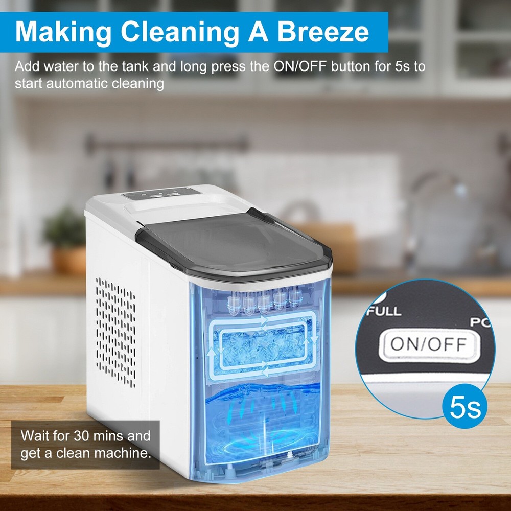 Mini Ice Maker Machine Electric Countertop Self-cleaning Car Ice Making Machine